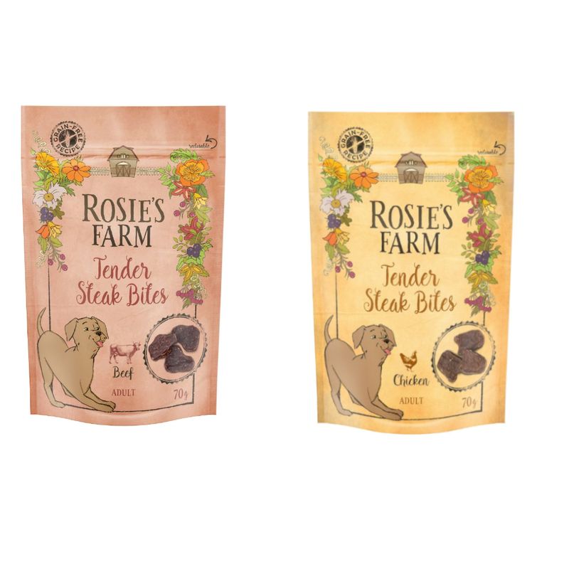 Probierpaket Rosie's Farm Adult Tender Steak Bites 2 x 70 g
