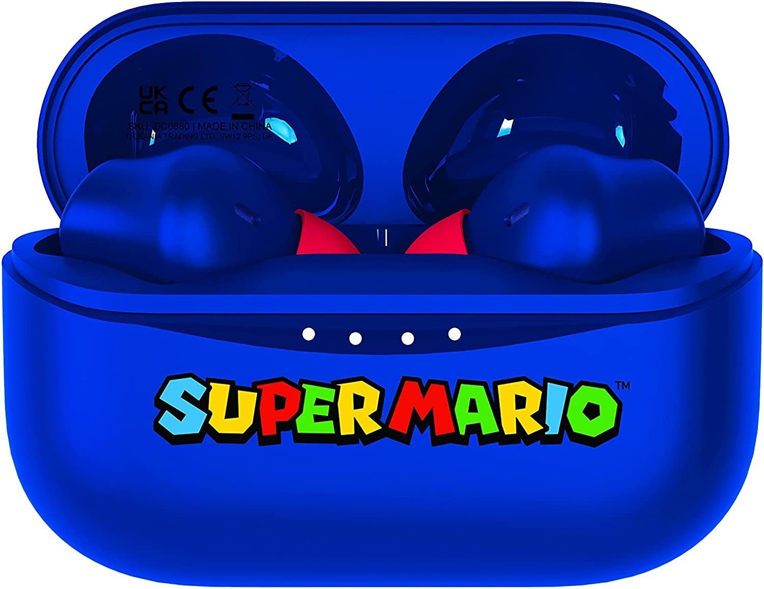 OTL Super Mario Kopfhörer, kabellos, Bluetooth V5.0, mit Ladebox, Rot Bluetooth-Kopfhörer