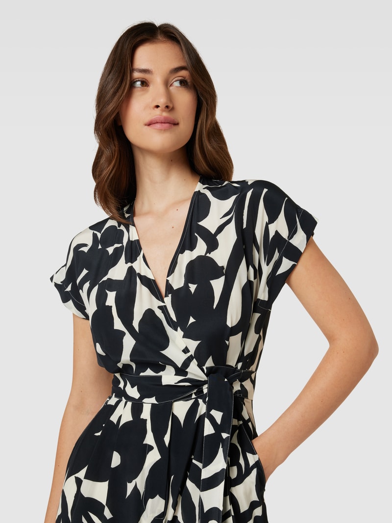 Jumpsuit mit Allover-Muster Modell 'DOLLARO' in schwarz