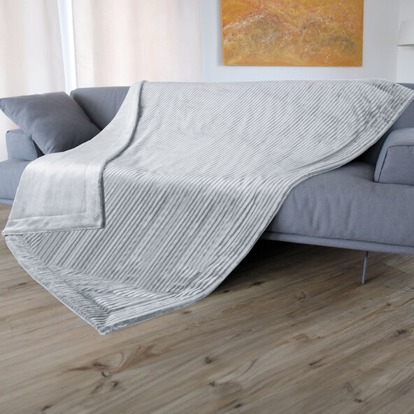 Wohndecke in Cord-Optik, silber