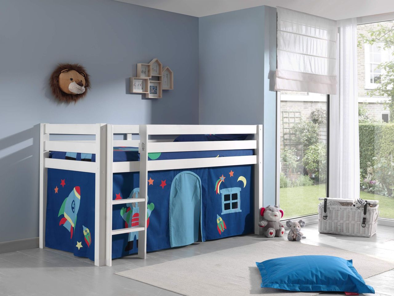 VIPACK Spielbett Pino mit Textilset Vorhang 