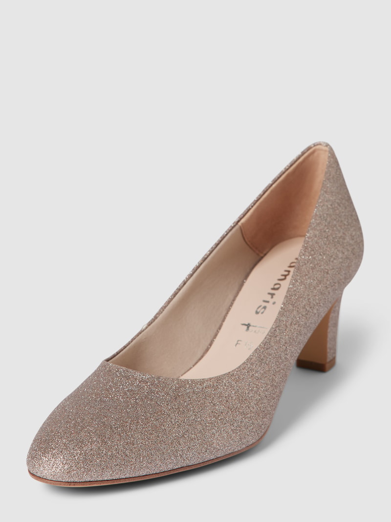Pumps in Glitzer-Optik in rose gold