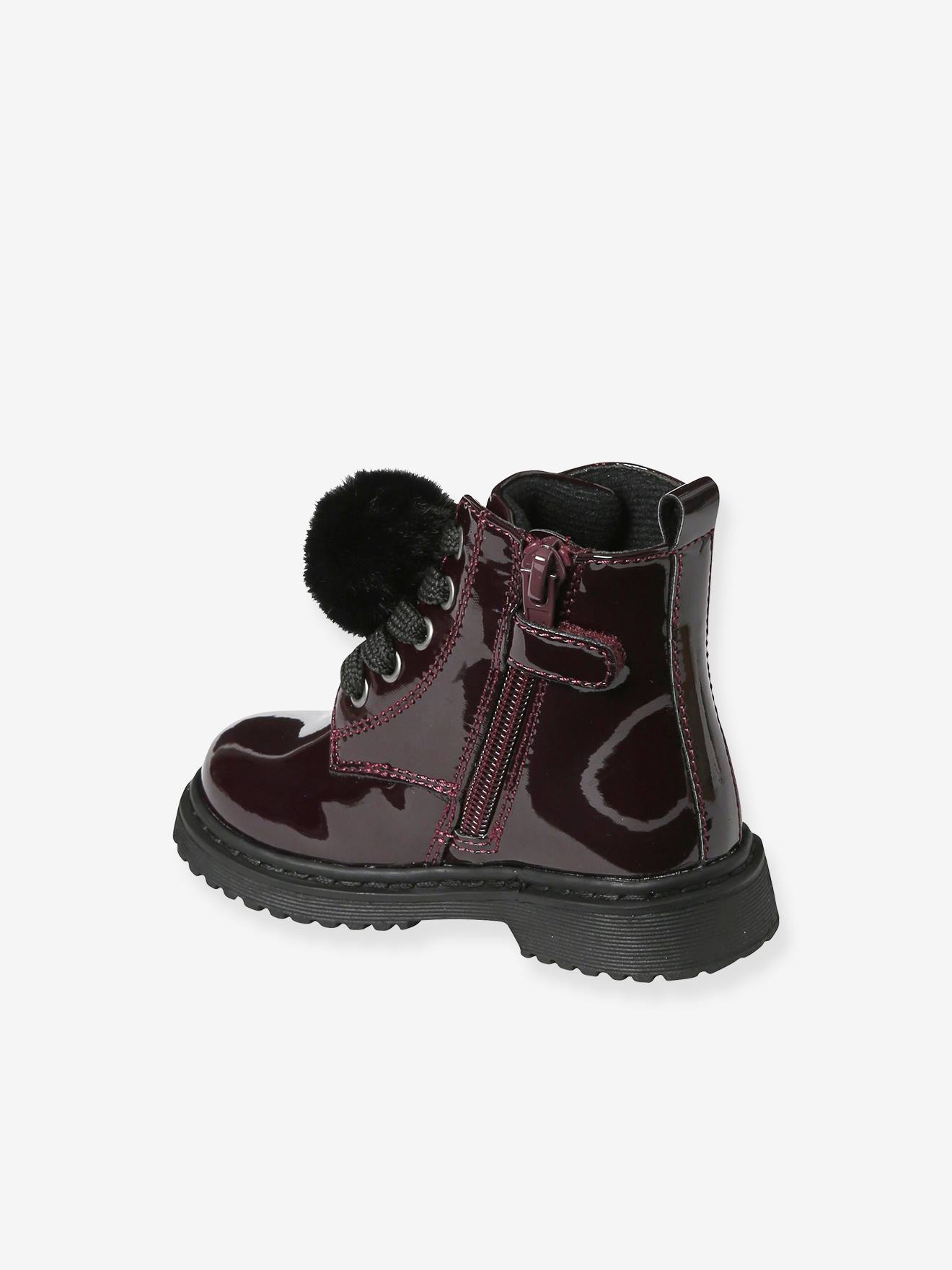 Vertbaudet Baby Lack-Boots mit Reißverschluss - bordeaux