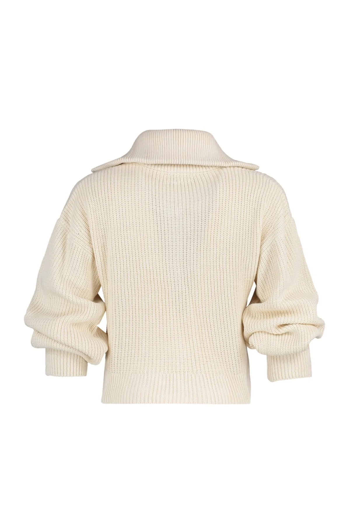 Trendyol Collection  Ecrufarbene, kurze Strickjacke mit Reißverschlussdetail TWOAW23HI00373