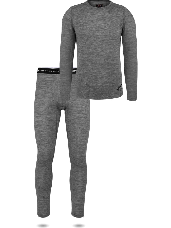 Normani Outdoor Sports Herren Merino Unterwäsche-Set Melbourne/Sydney in Grau günstig kaufen