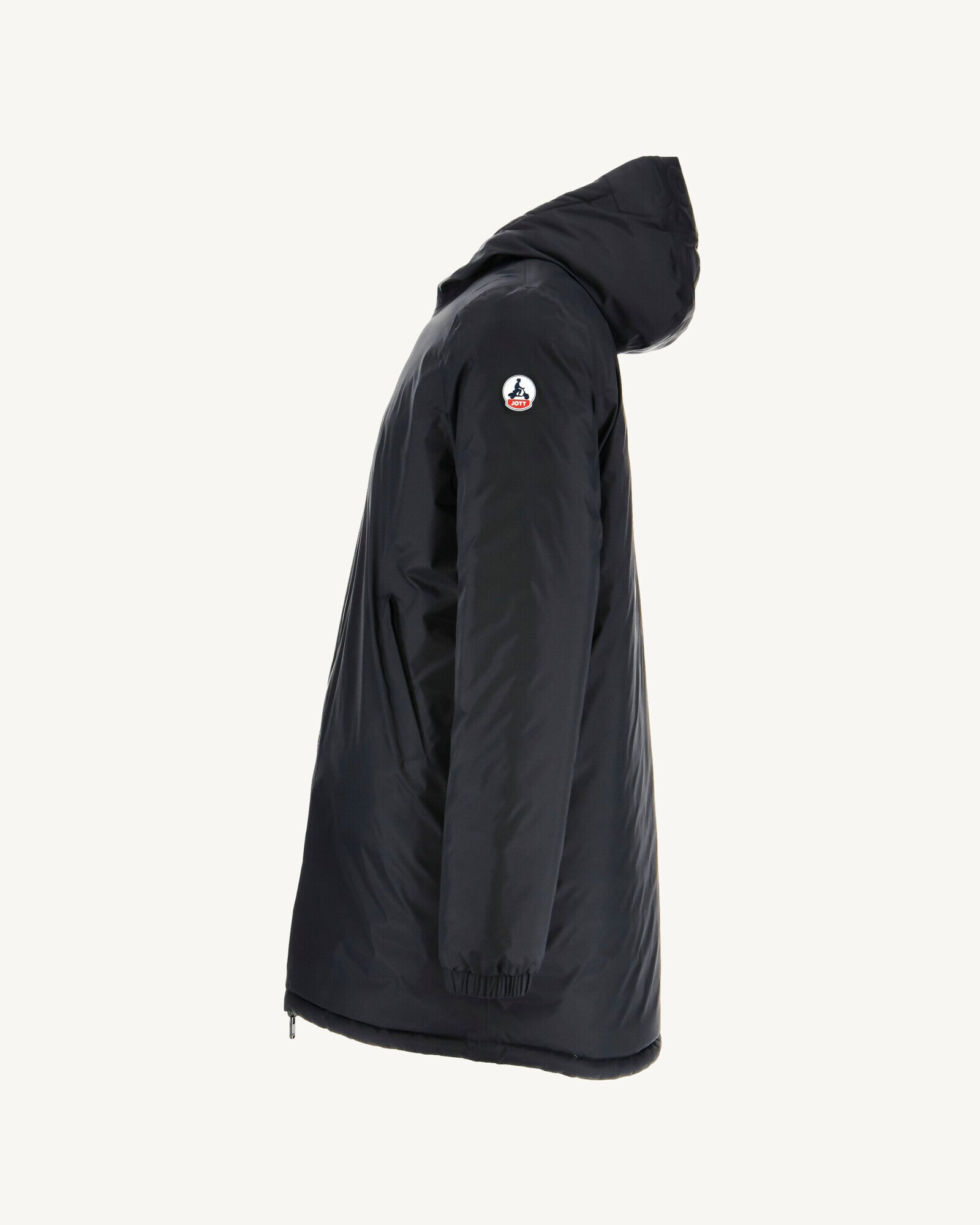 Doudoune longue réversible à capuche Noir/Gris clair Amsterdam