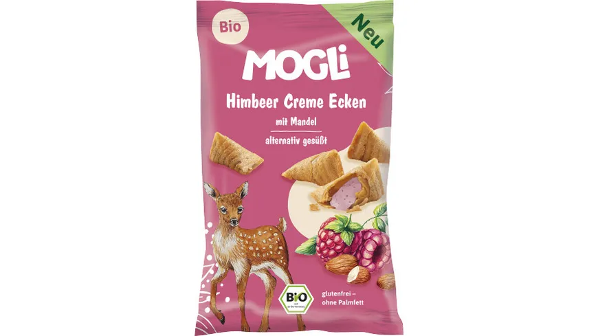 Mogli Bio Himbeer Creme Ecken mit Mandel 30 g