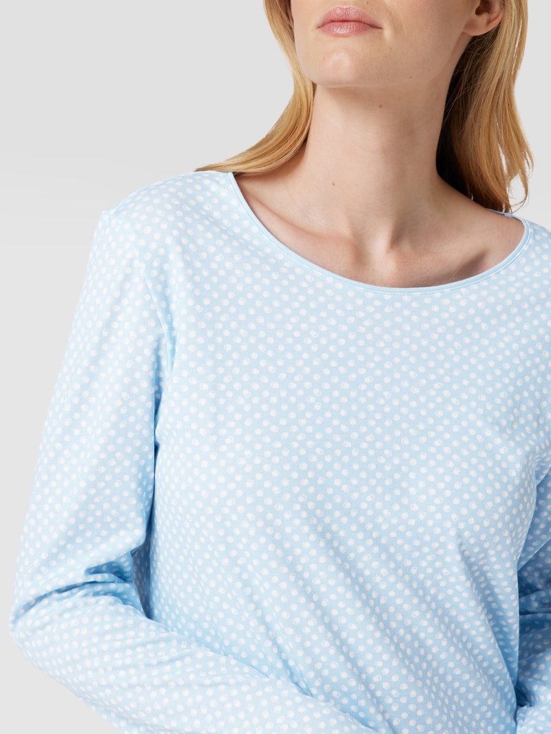 Nachthemd mit Allover-Muster Modell 'Emelie' in hellblau