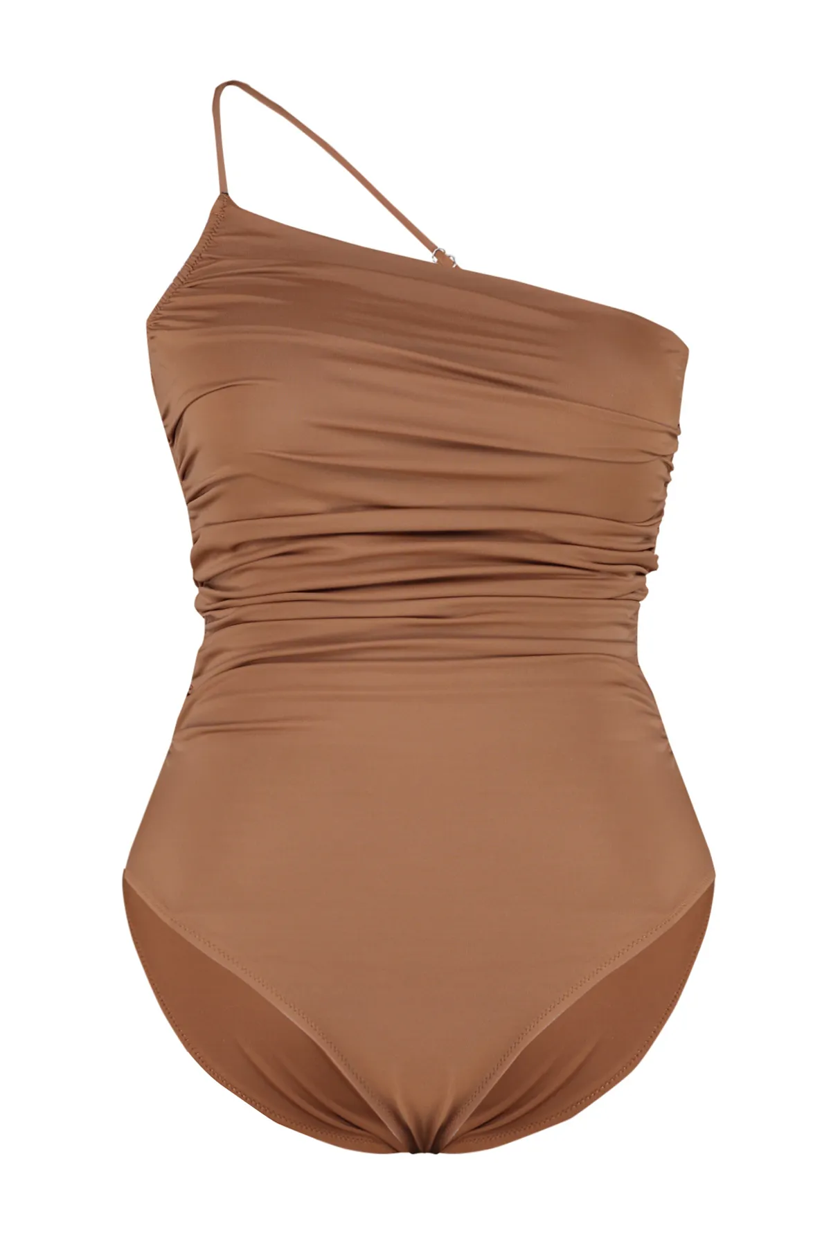 Trendyol Curve  Brauner Badeanzug mit einer Schulter TBBSS24AM00014