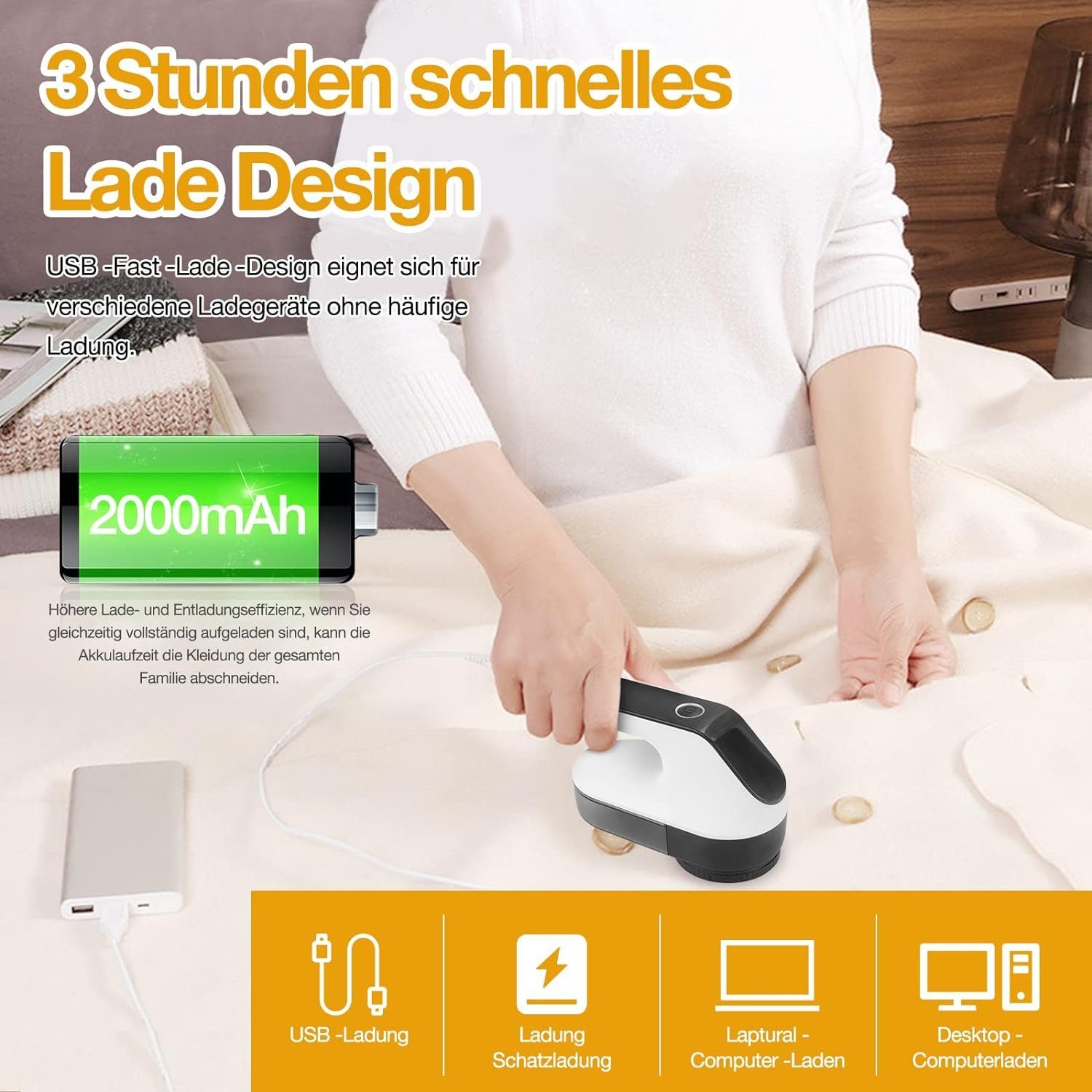 Gontence Fusselrasierer Fusselrasierer Elektrisch,Fusselentferner mit LED-Anzeigen,Einstellbar