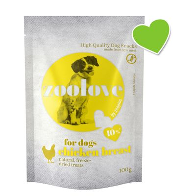 zoolove Snacks - gefriergetrocknetes Hühnerbrustfilet