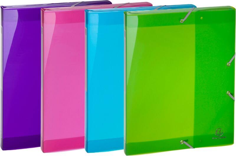 Exacompta Archivboxen 59480E DIN A4 Farbig sortiert Polypropylen 25 x 33 cm 4 Stück