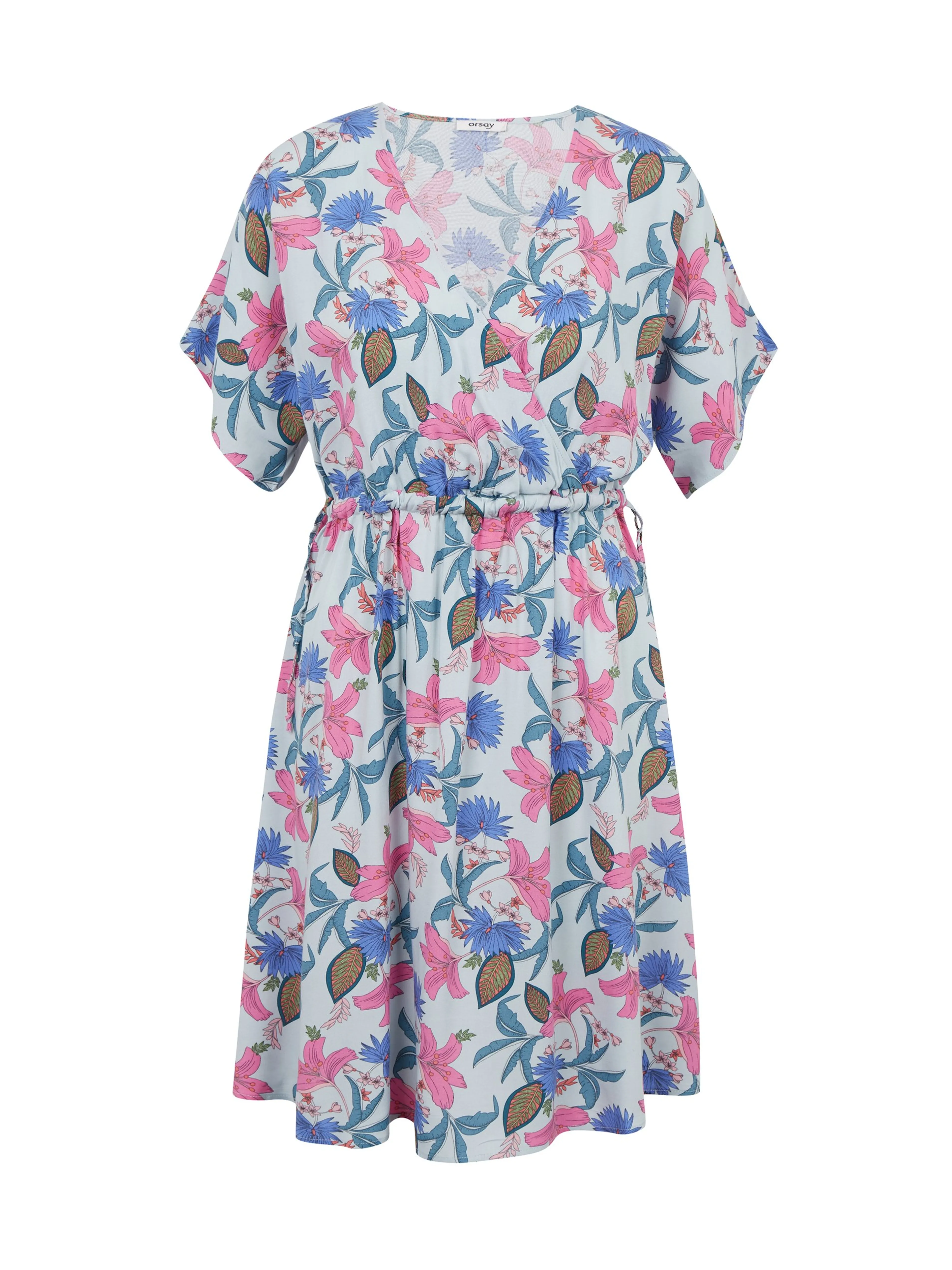 Hellblaues geblümtes Kleid ORSAY