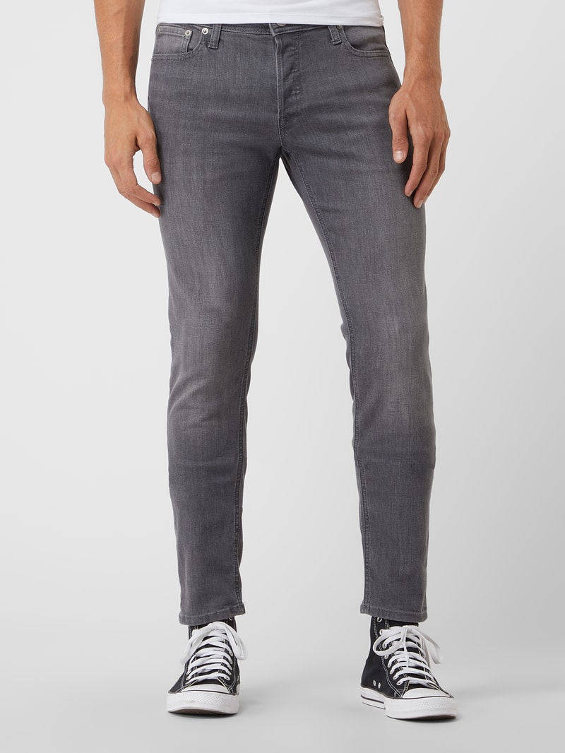 Slim Fit Jeans mit Stretch-Anteil Modell 'Glenn' in hellgrau