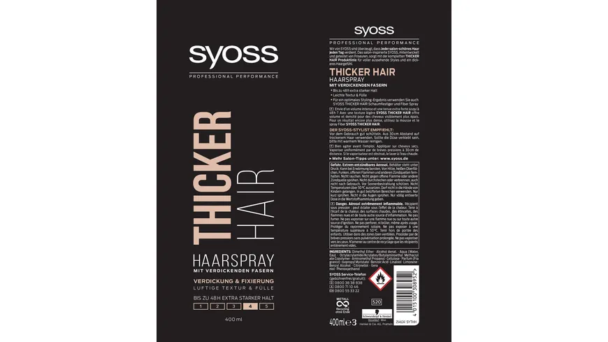 syoss Thicker Hair Haarspray 400 ml