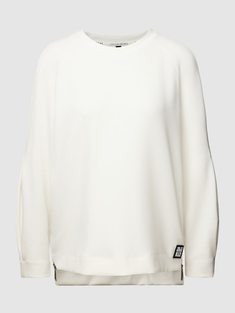 Sweatshirt mit Label-Patch in offwhite