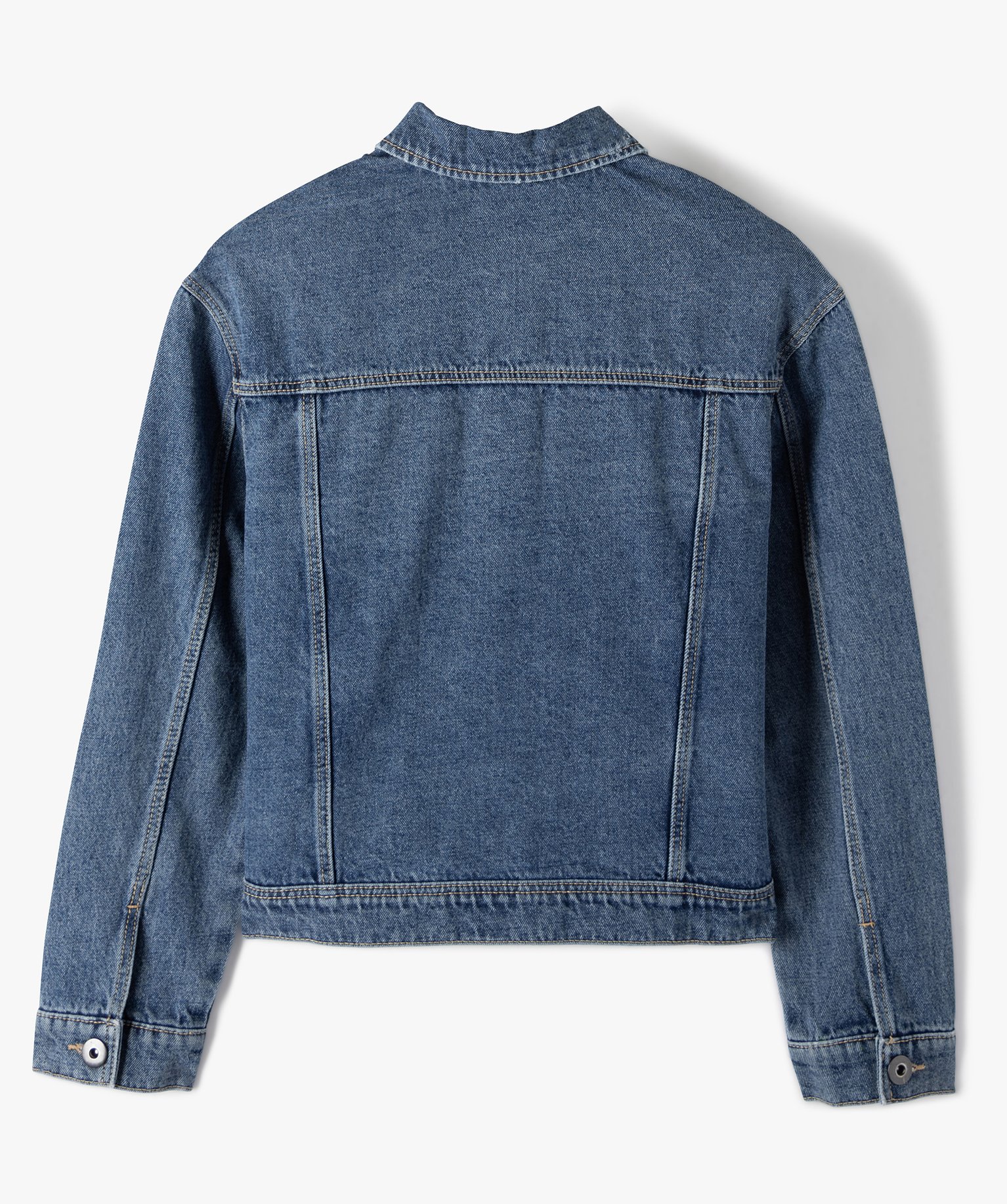 Veste fille en jean avec marques d'usures stone | GEMO