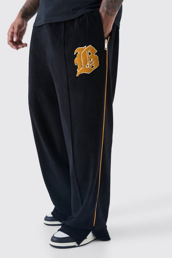 Plus breite Velour Jogginghose