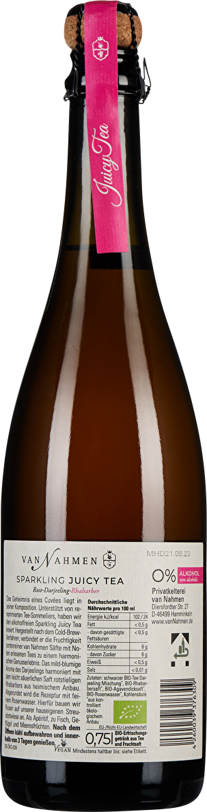 van Nahmen Sparkling Juicy Tea Rose, Darjeeling & Rhabarber