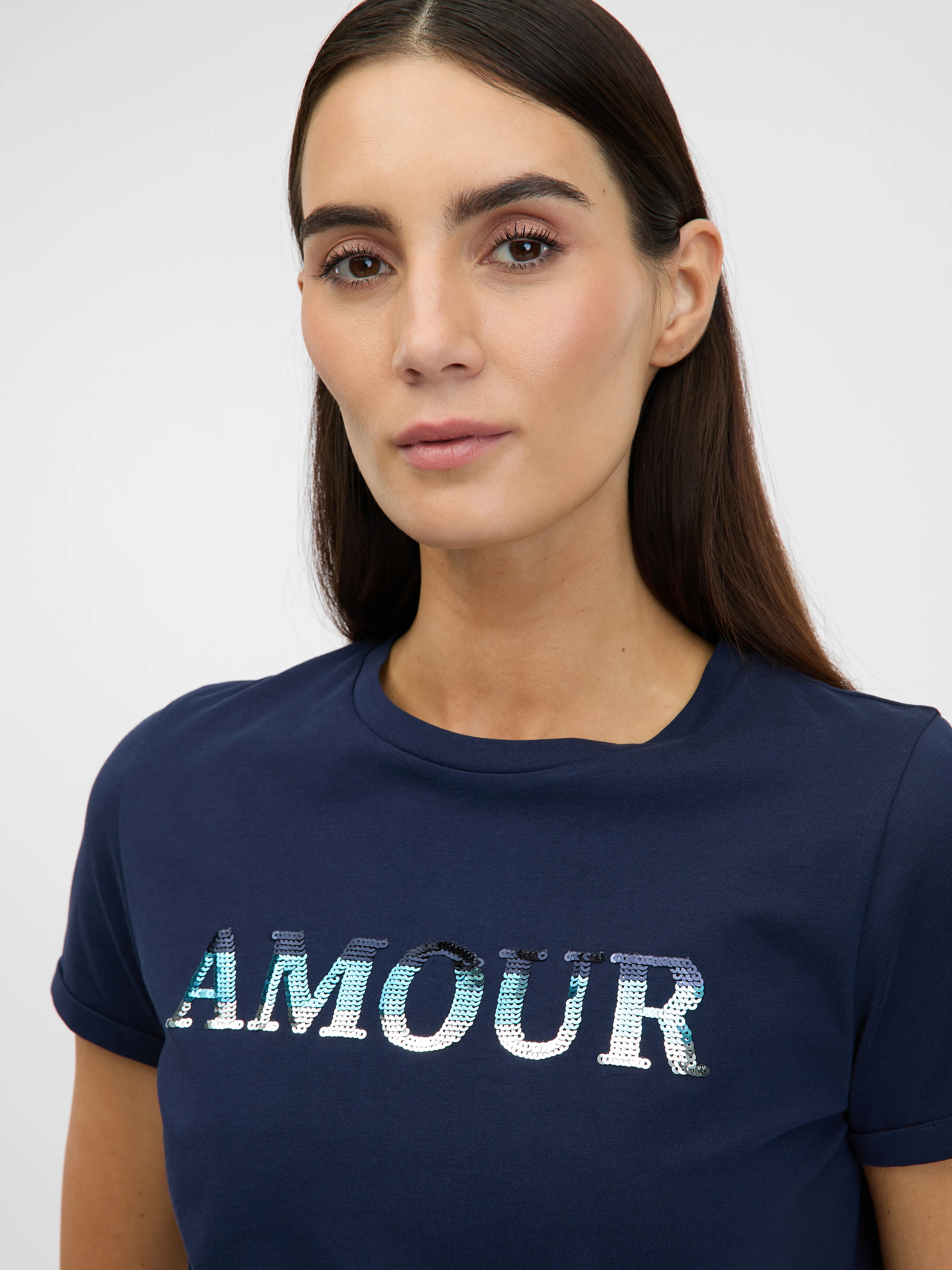 Blaues Damen-Kurzarm-T-Shirt ORSAY