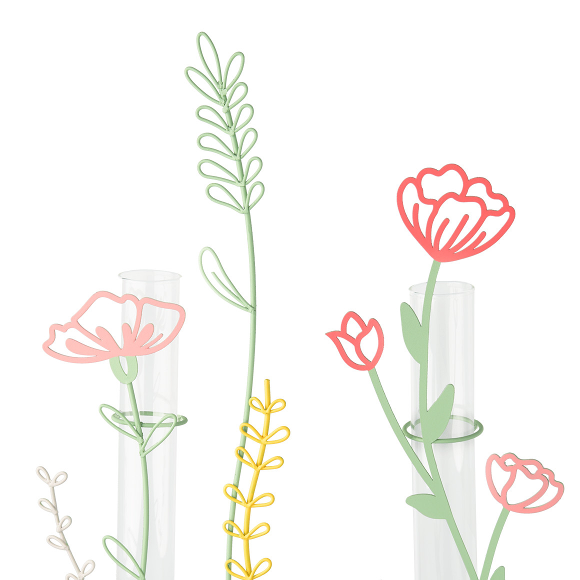 Deko-Aufsteller Blumen mit Reagenzgläsern