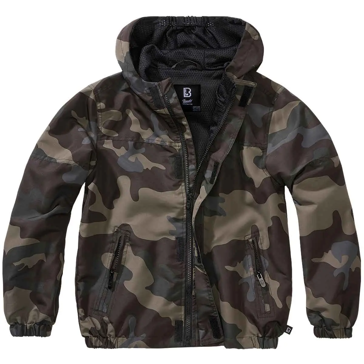 Kinder Sommer Windbreaker Frontzip darkcamo