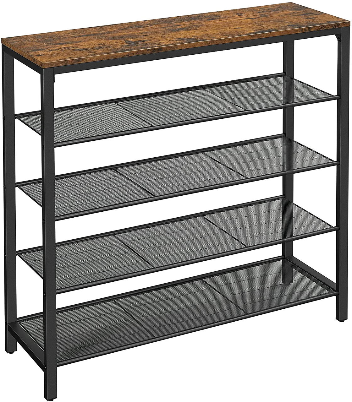 Vasagle Schuhregal, 100x30x92.5cm, Rustikales Braun