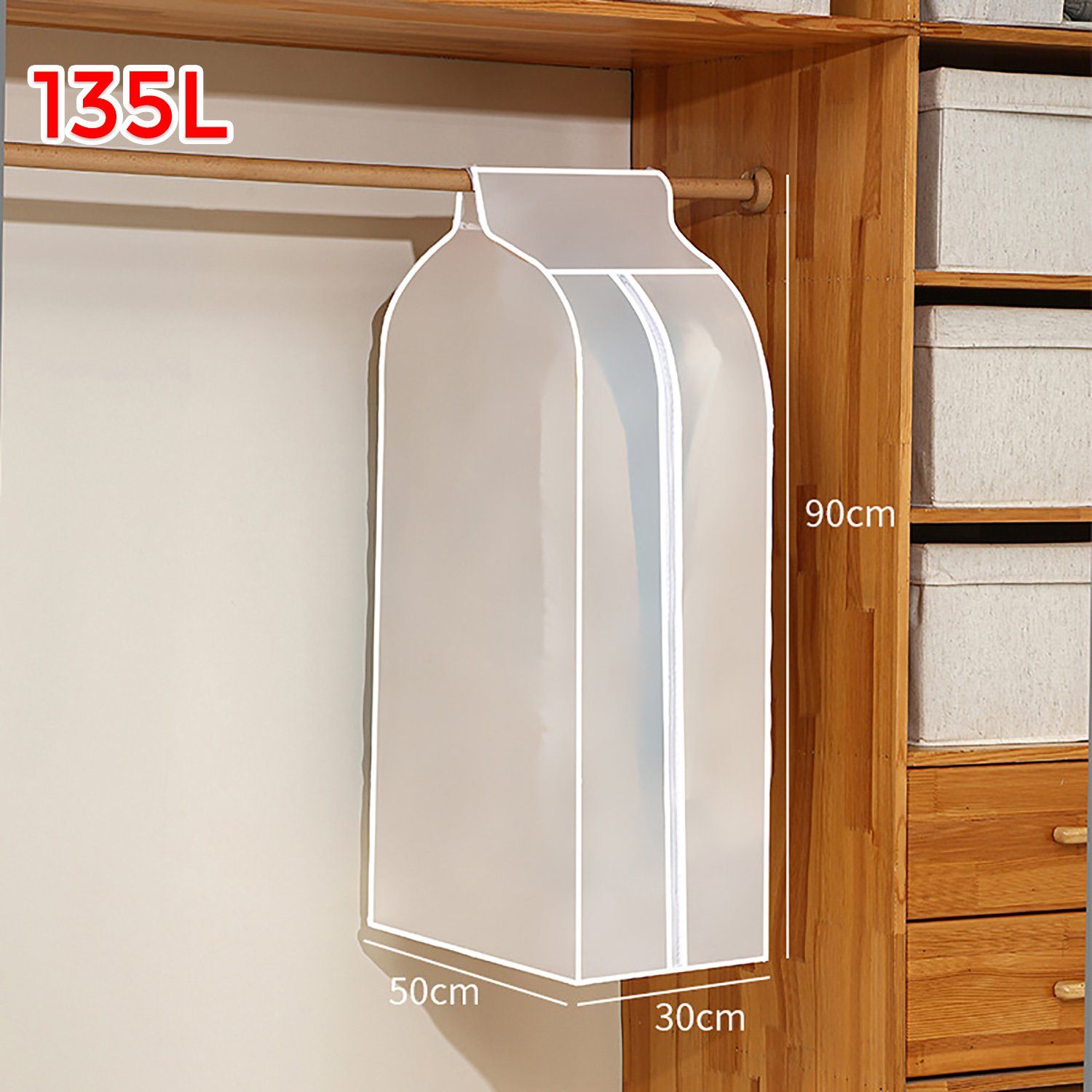 MAGICSHE Kleidersack 3D Hängende Kleidung staubdichte Abdeckung für Garderobe (1 St)