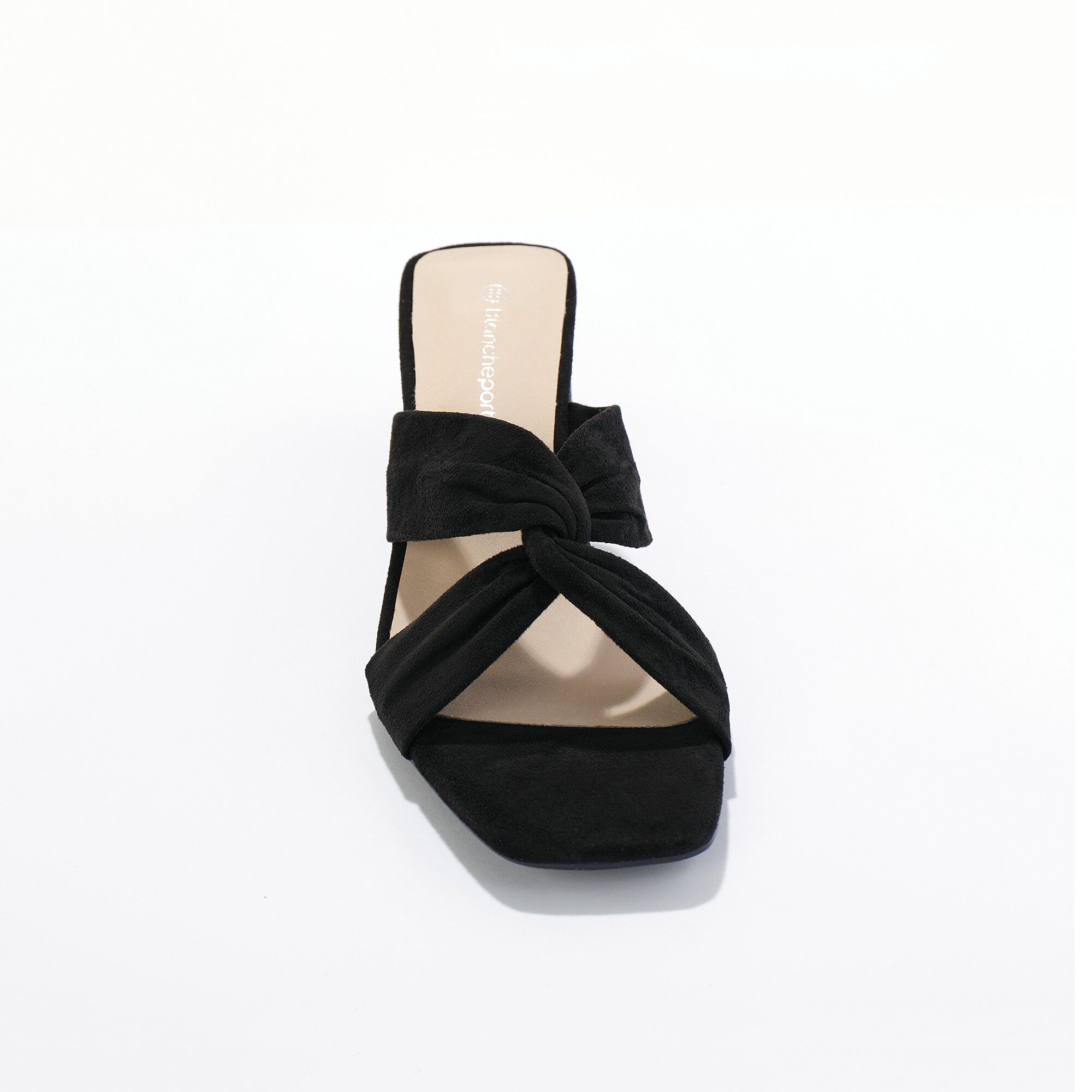 Mules à talon drapées