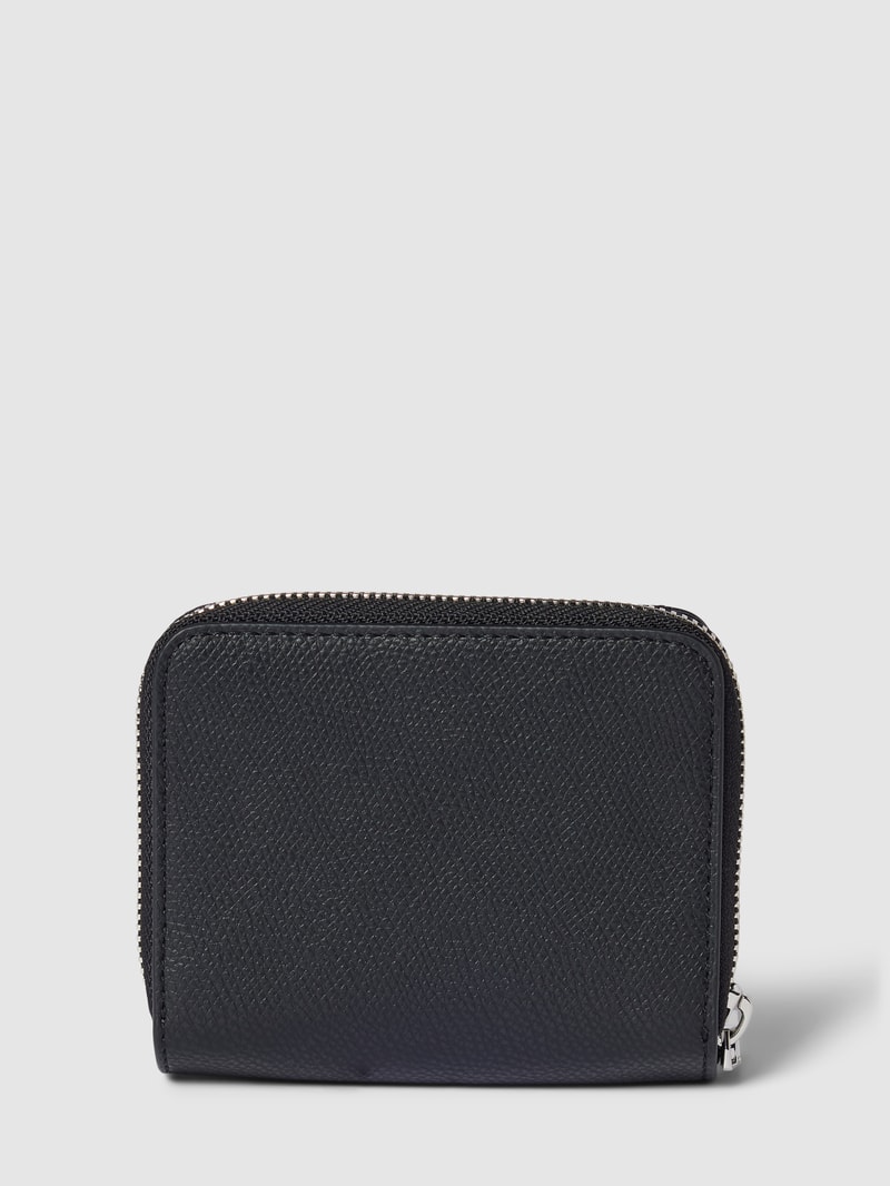 Portemonnaie mit Label-Detail Modell 'Chris' in schwarz