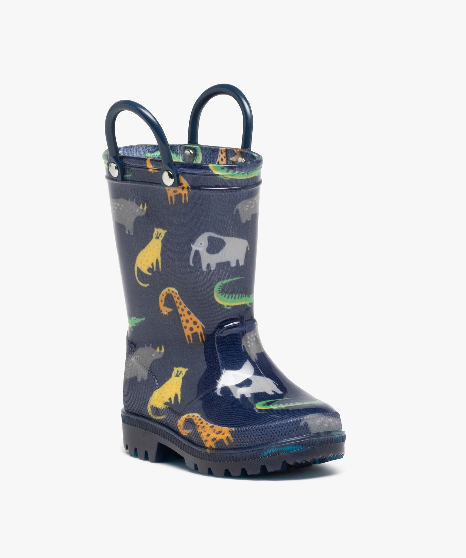 Bottes de pluie bébé avec anses imprimées animaux marine | GEMO