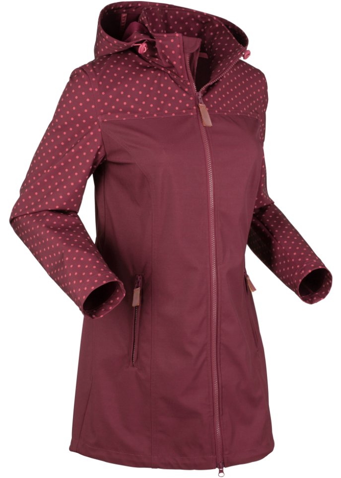Bedruckte Softshelljacke, schlanker Schnitt, wasserabweisend