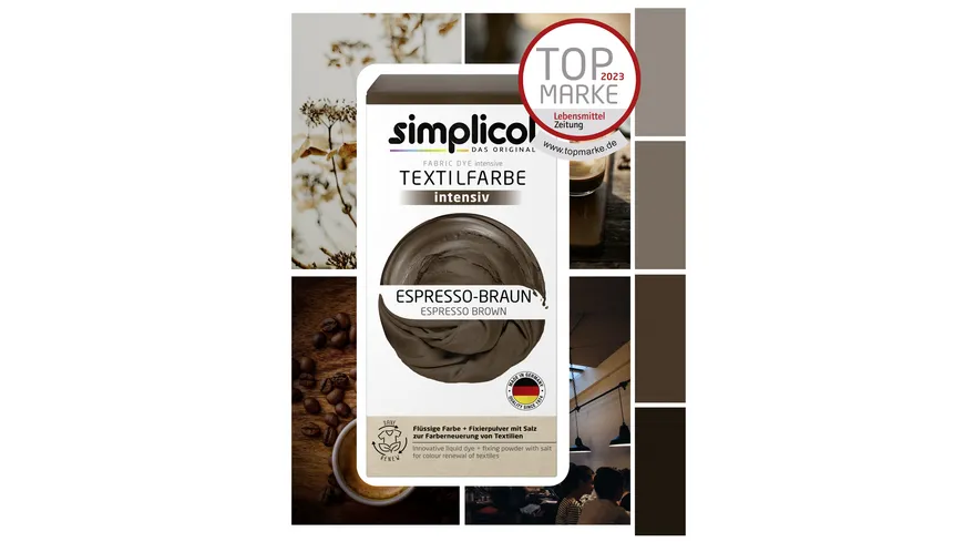 Simplicol Textilfarbe Intensiv Espresso-Braun 150 ml
