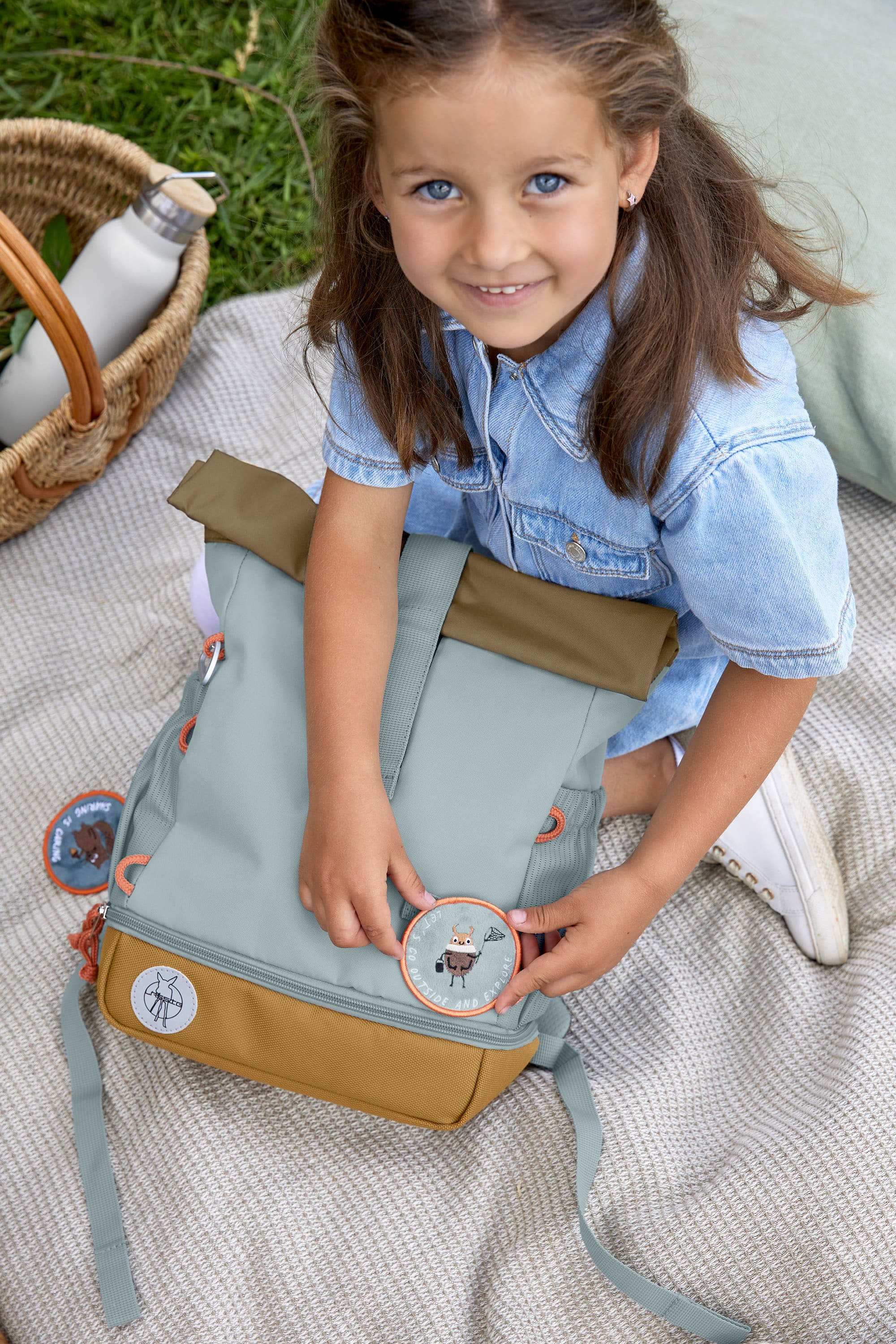 Kindergartenrucksack Rolltop - Nature, Hellblau