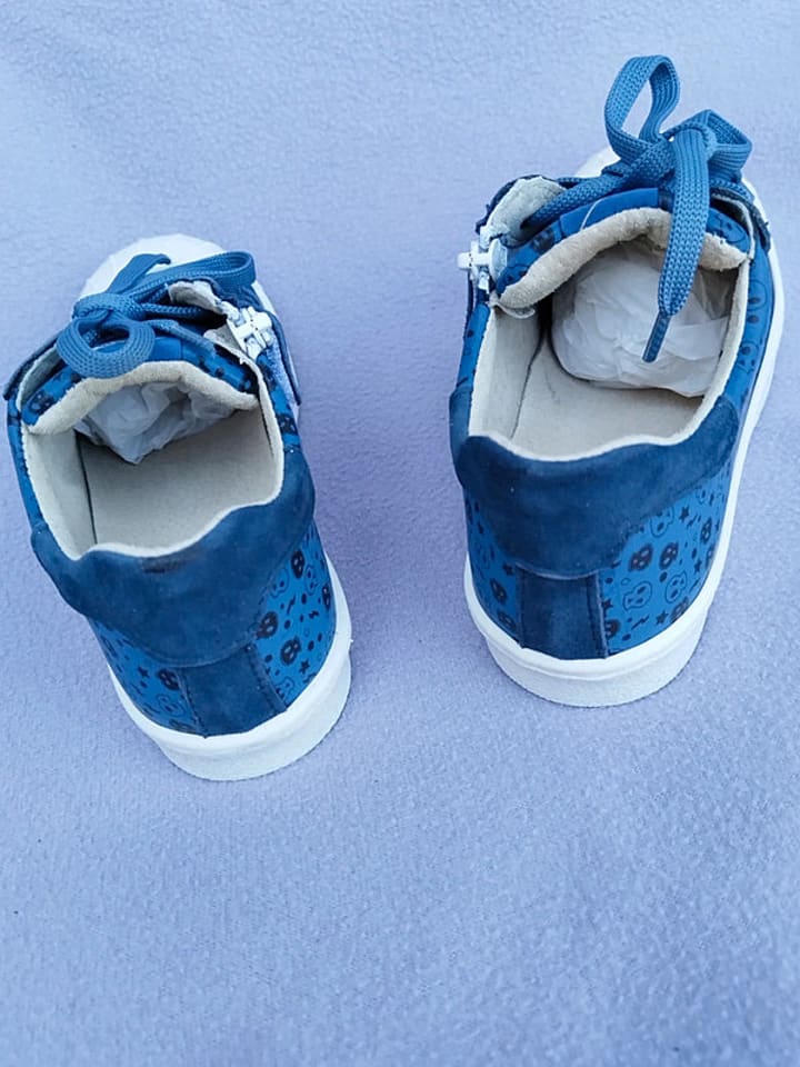 3,0 scream Leder-Sneakers in Blau günstig kaufen 29