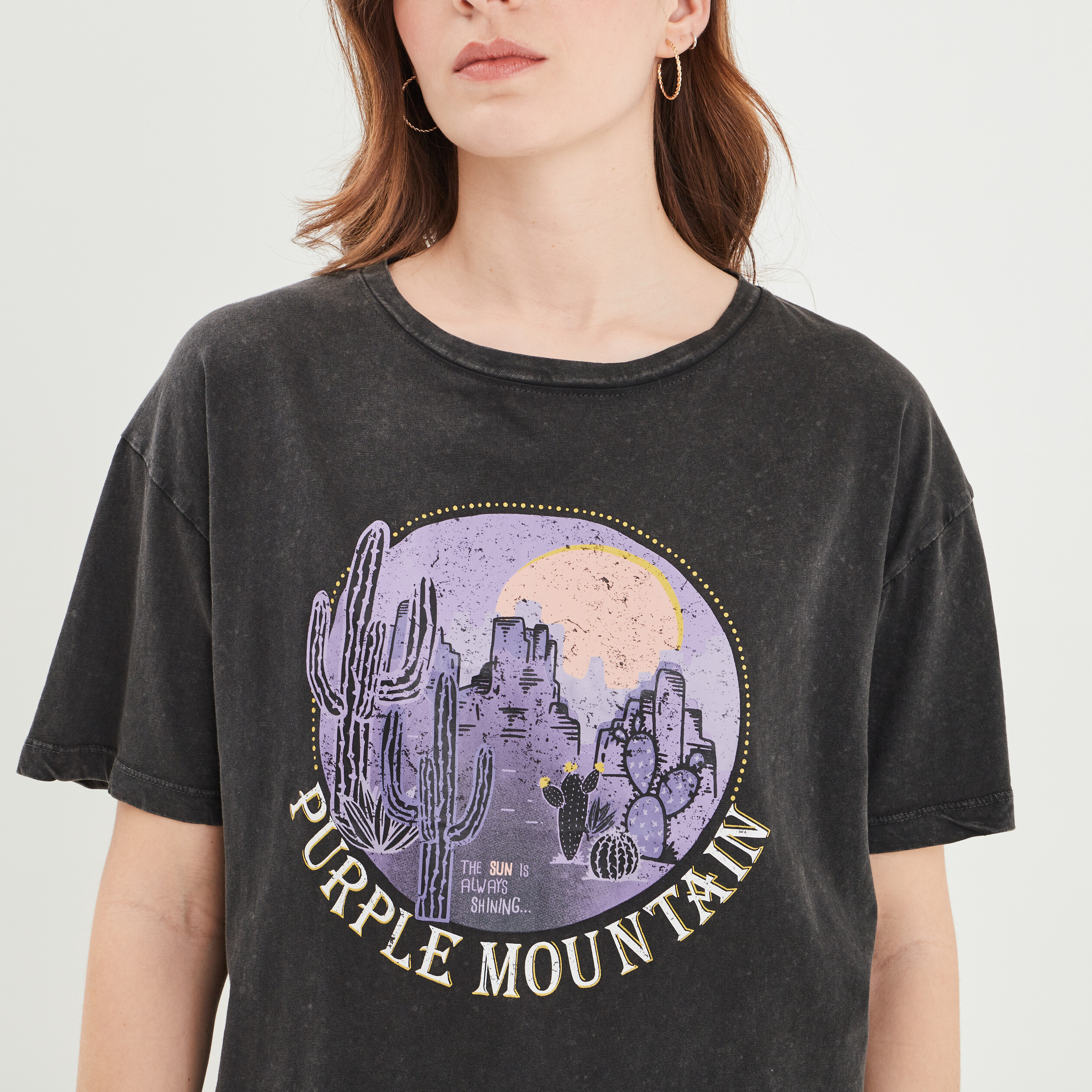 T-shirt manches courtes noir femme | La Halle