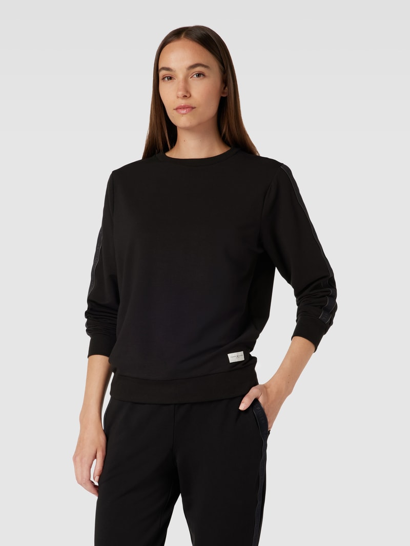Sweatshirt mit Rundhalsausschnitt in schwarz