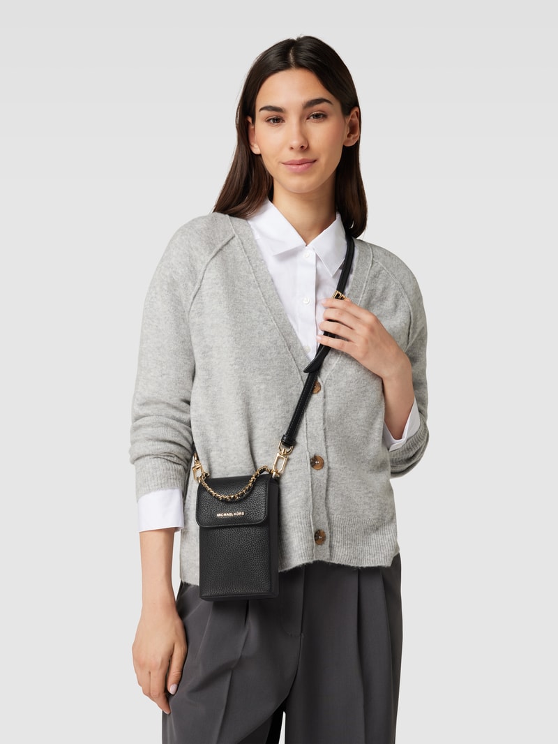 Crossbody Bag mit Label-Applikation Modell 'JET SET' in schwarz
