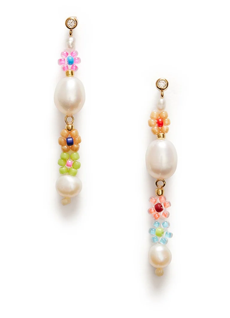 ANNI LU Mexi Flower gold-plated stud earrings