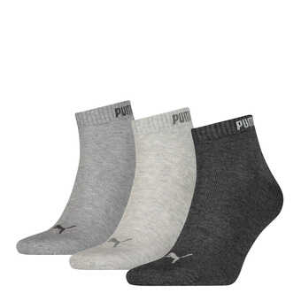 PUMA 3er Pack Quarter Socken in grau