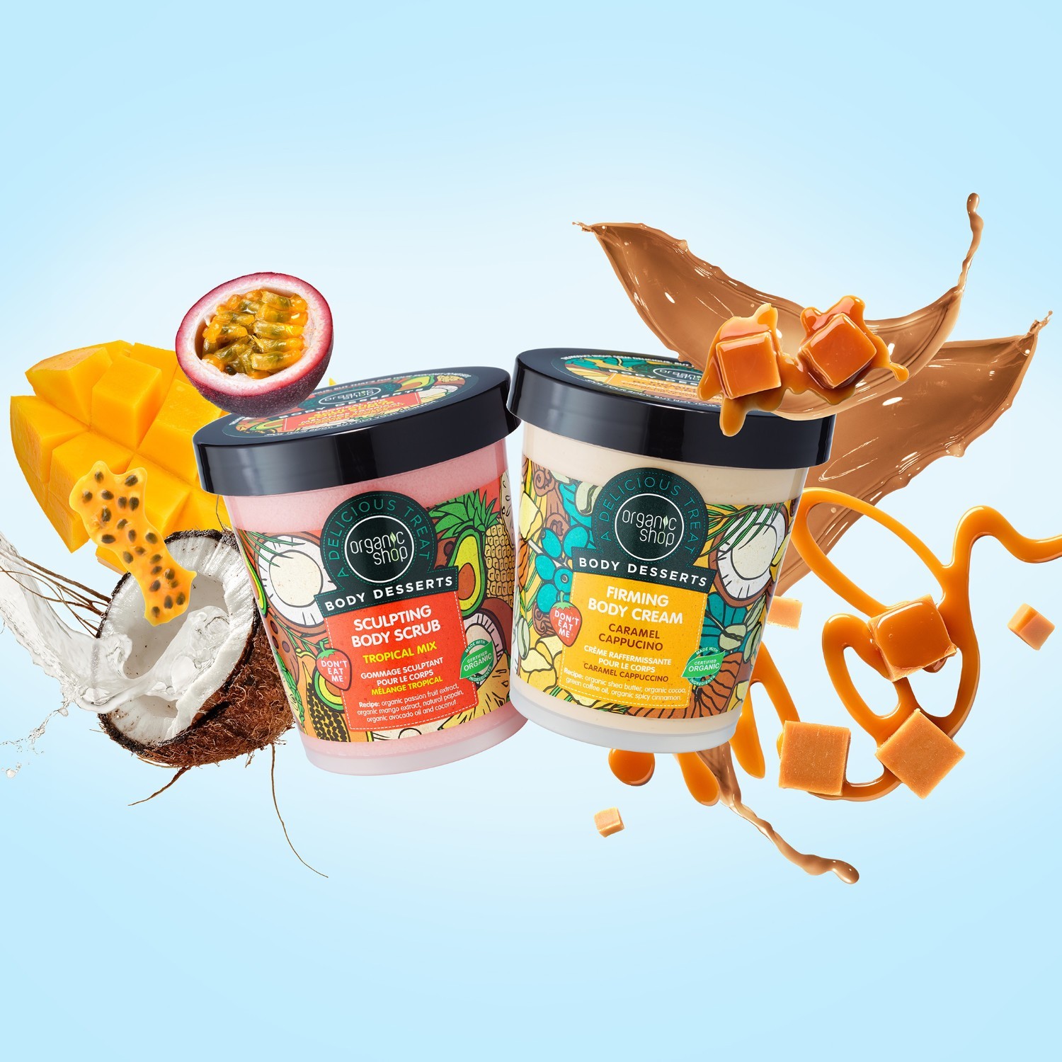 Organic Shop Body Desserts Cappuccino Karamell Feszesítő Krém