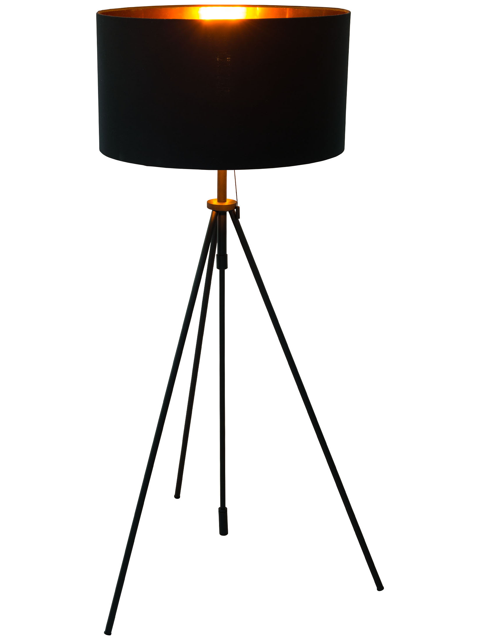 Cozy Shine Standleuchte, Schwarz/Gold
