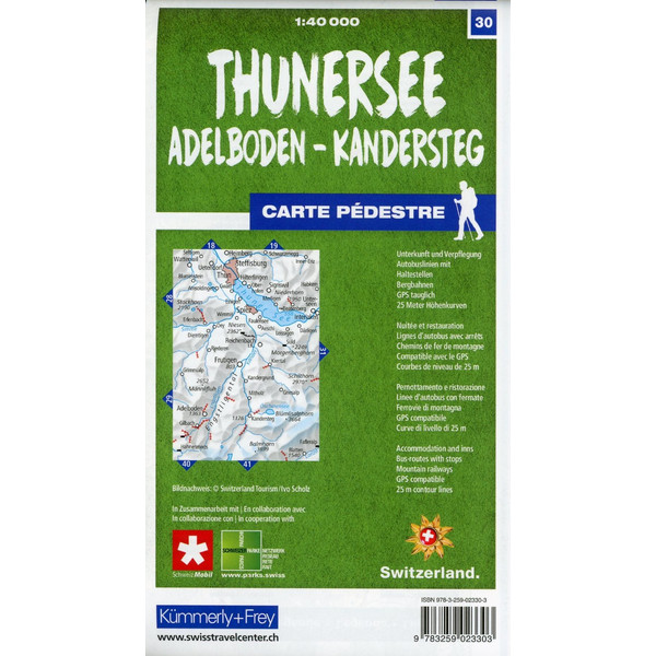 Thunersee / Adelboden - Kandersteg 30 Wanderkarte 1:40 000 matt laminiert - Wanderkarte