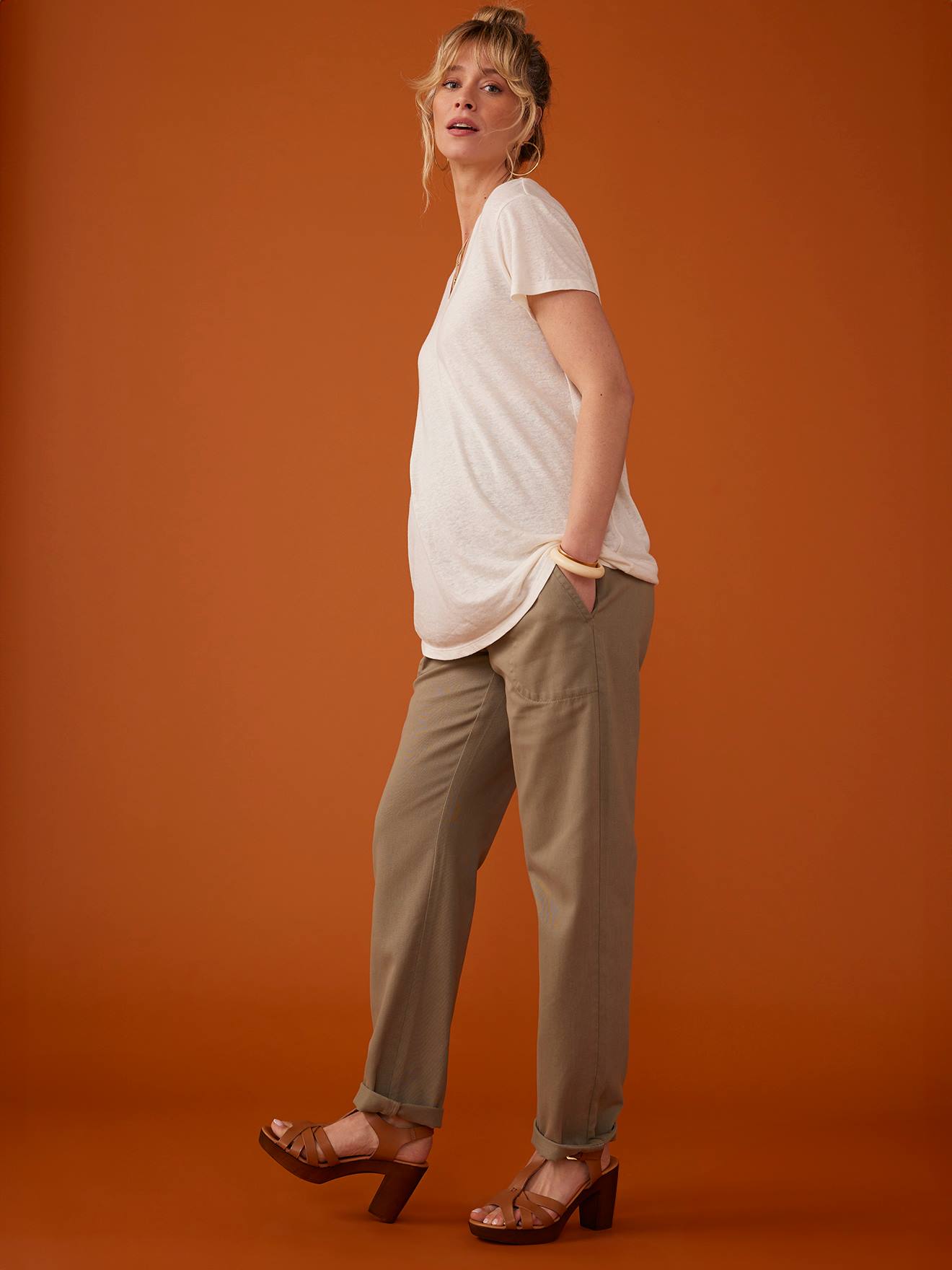 Envie de Fraise 7/8-Umstandshose im Cargo-Style ENVIE DE FRAISE - khaki