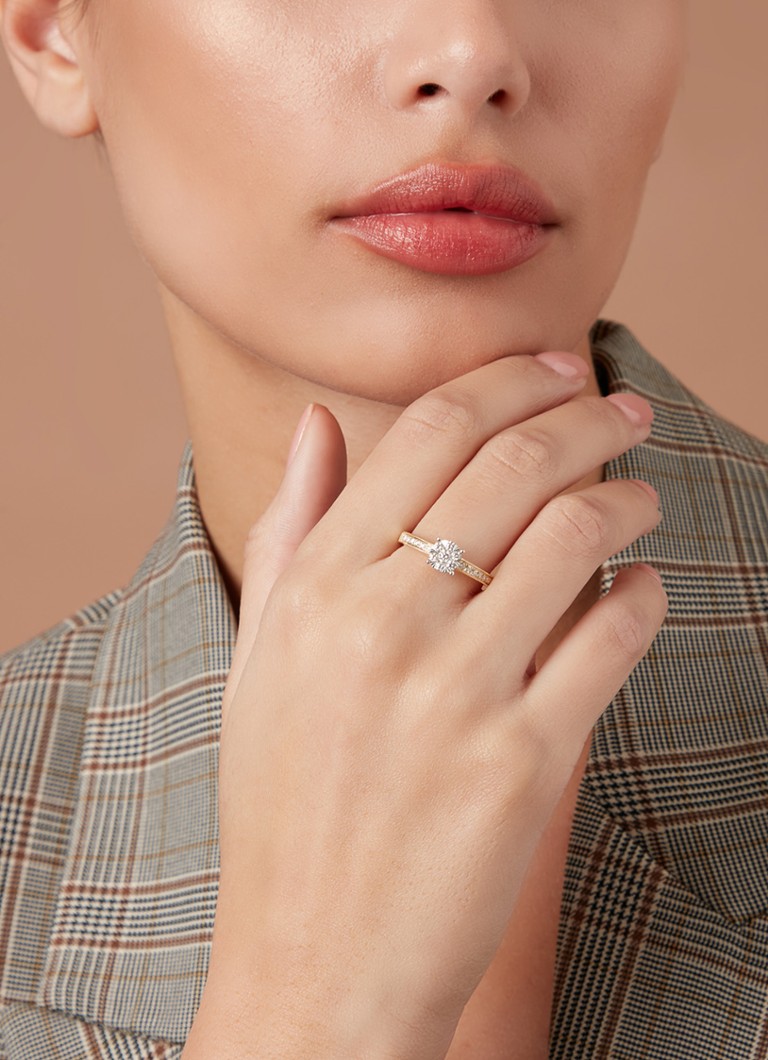 Diamantförmiger Goldring, 0,40 ct Diamant, Enchanted