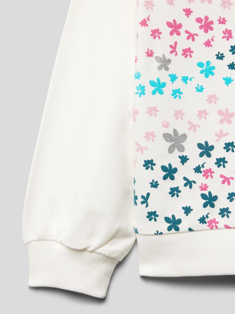 Sweatshirt mit Allover-Muster Modell 'Back to School' in weiß