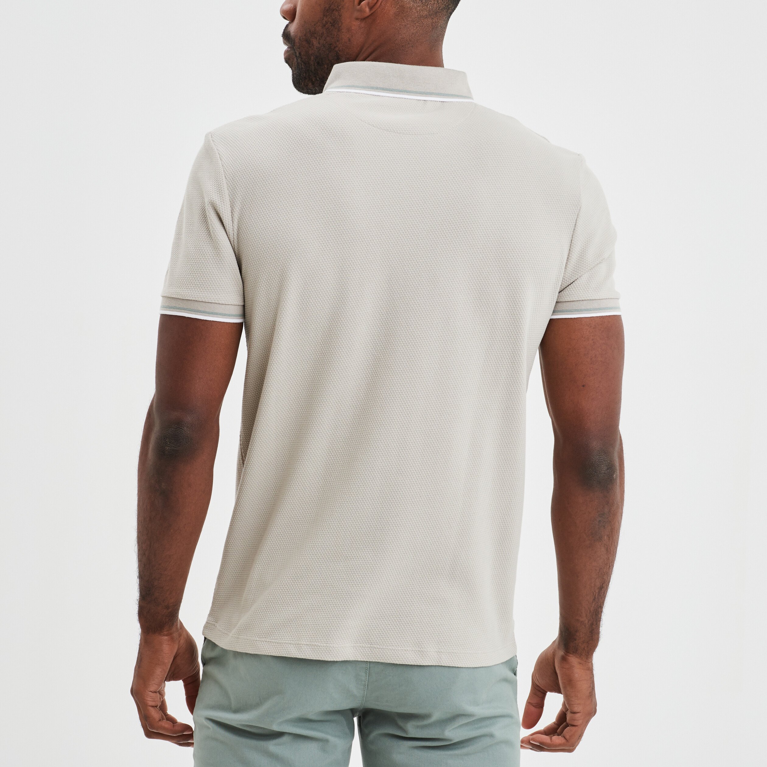 Polo manches courtes 1 poche coton gris clair homme | La Halle