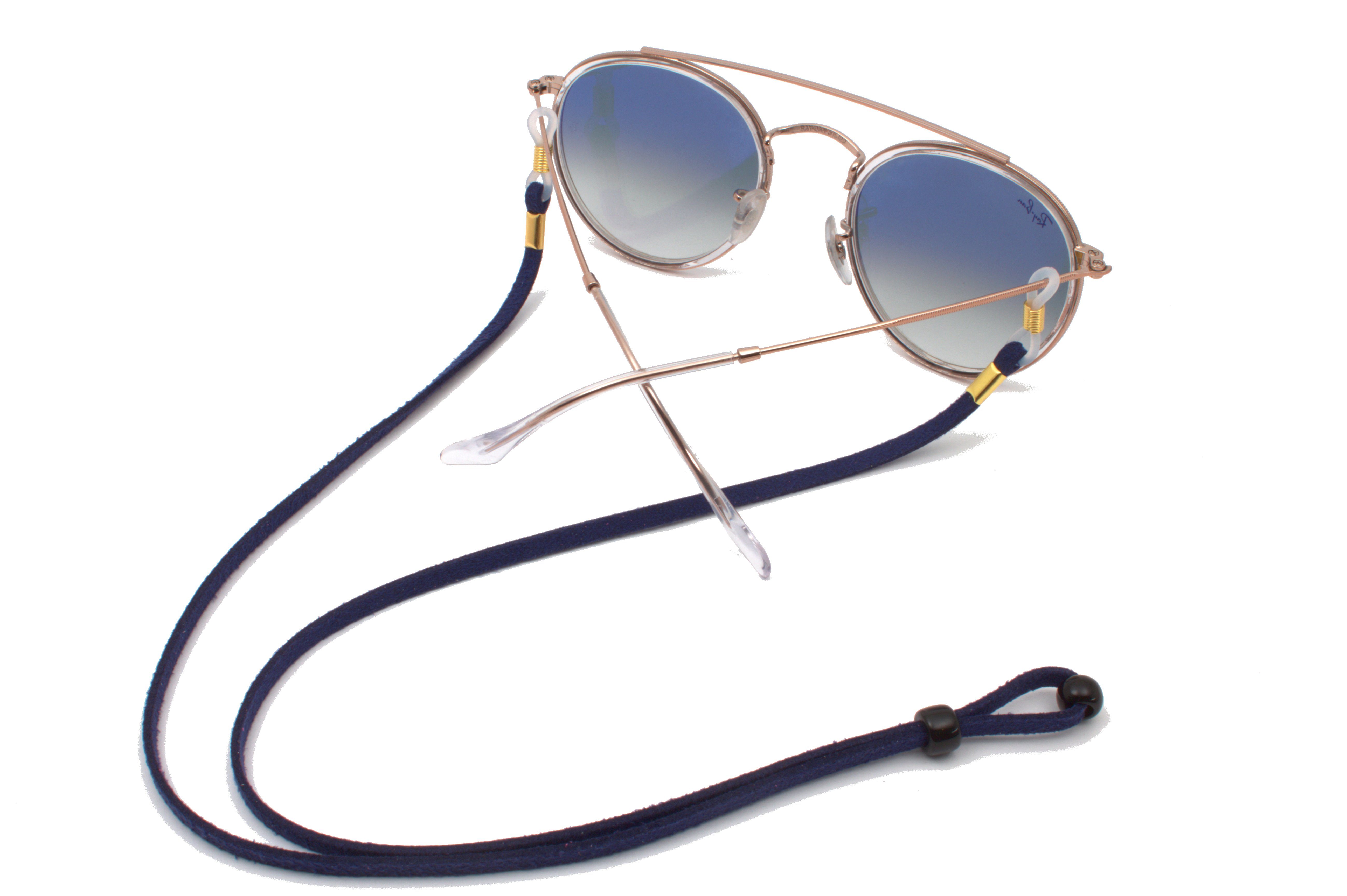 GERNEO Brillenband GERNEO® - Kuba – retro Brillenband Wildlederoptik - Unisex, PU Brillenkordel für Sonnenbrillen & Lesebrillen – Halterungen gold