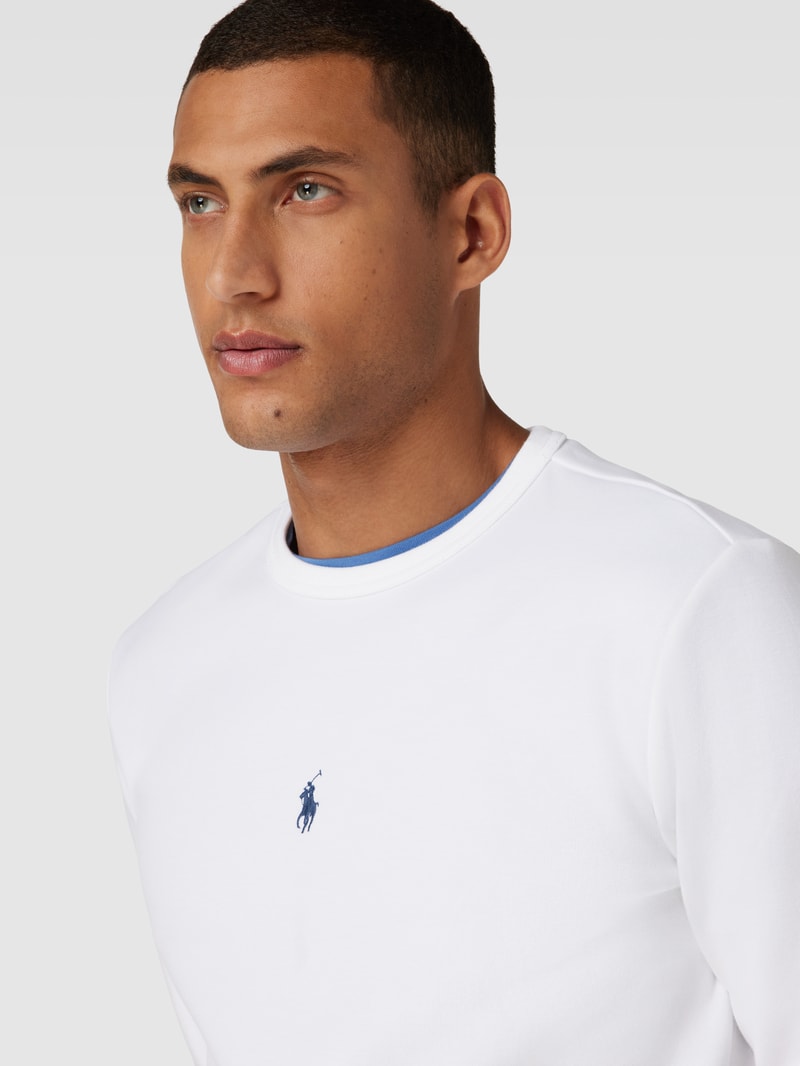 Sweatshirt mit Logo-Stitching in weiß