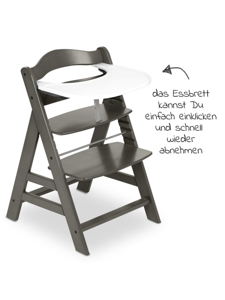 Hauck Hochstuhl Alpha Plus Charcoal im Sparset inkl. in grau,weiss günstig kaufen onesize